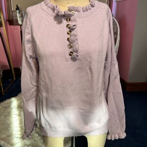Amazon Women's Lilac Ruffled Button Sweater